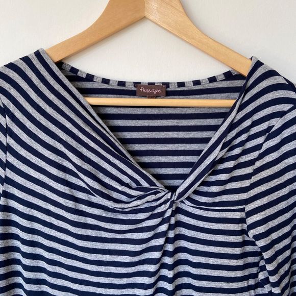 Phase Eight Striped Navy Grey Mini Dress/Tunic Size 12 - Picture 7 of 8